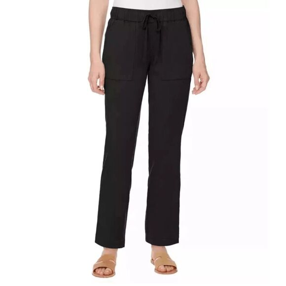 BUFFALO DAVID BITTON Womens Soft Tencel Pull-On Pants XXL Black 2XL Cropped NWT - Picture 2 of 15